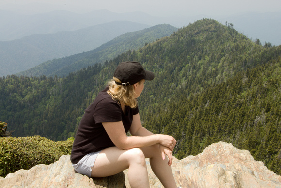 Amy on top of Mt. Leconte (Smoky Mountain National Park)